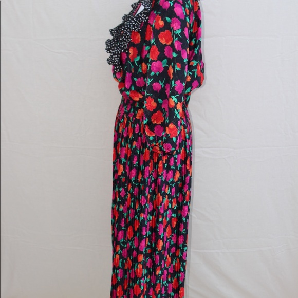 🌸SOLD🌸 Vint. Lovely 80s Diane Freis Floral Dress - Picture 3 of 4